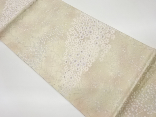 リサイクル　秋草模様織出し袋帯